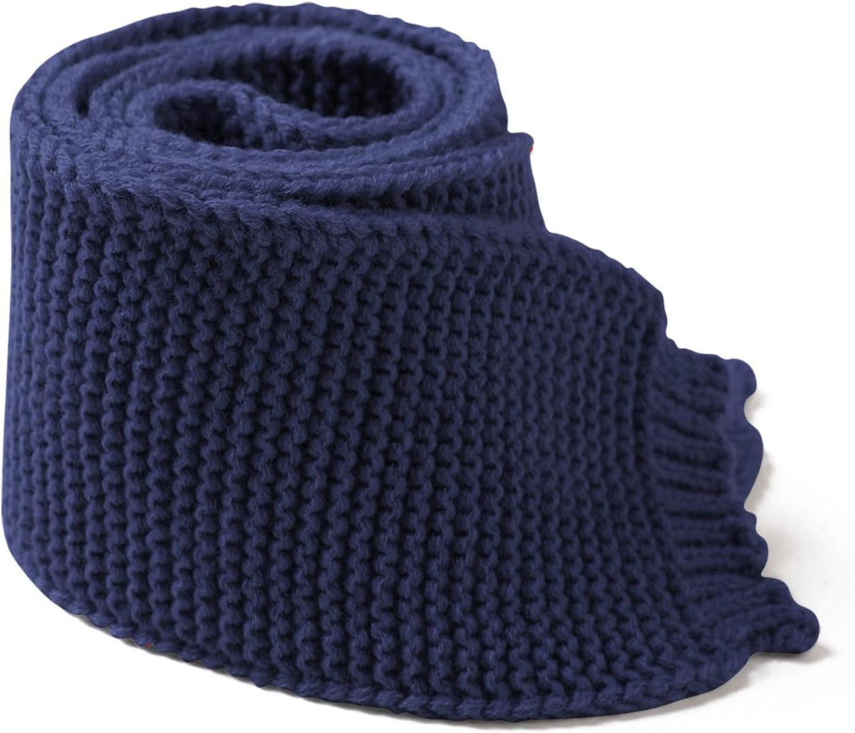Kids Knit Scarf Toddler Winter Warm Scarves Neck Warmer Fashion Solid Color Scarf for Boys Girls