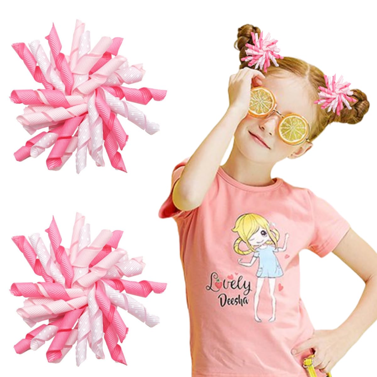 2pcs Red Toddler Korker Bow Hair Clip Pigtail Bow Hair Accessories for Girl