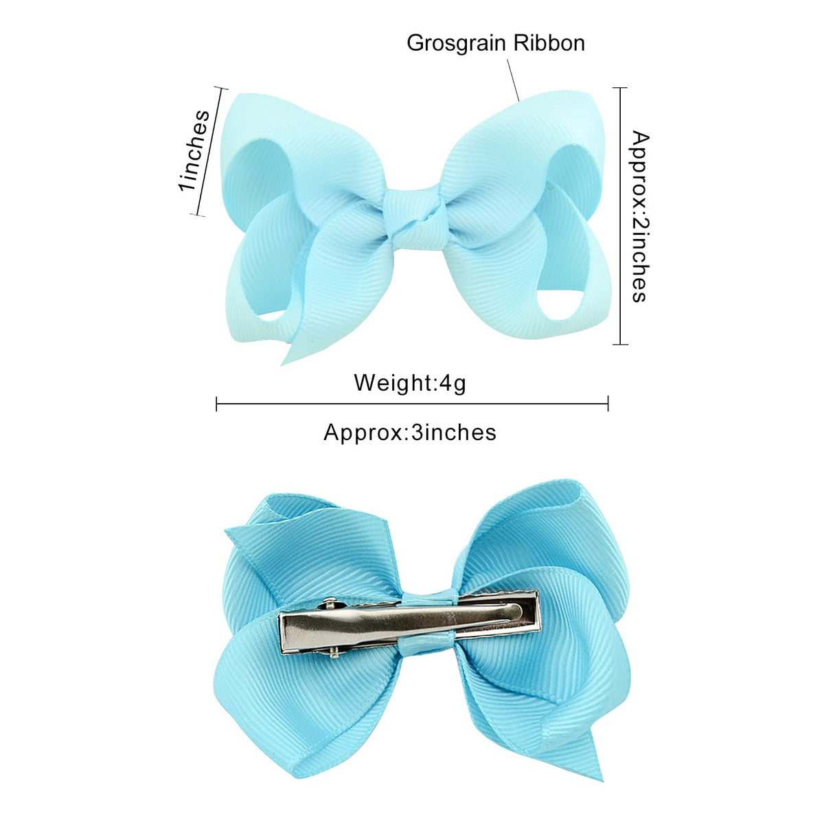 YHXX YLEN 40PCS 3Inch Hair Bows for Girls Grosgrain Ribbon Toddler Hair Bow
