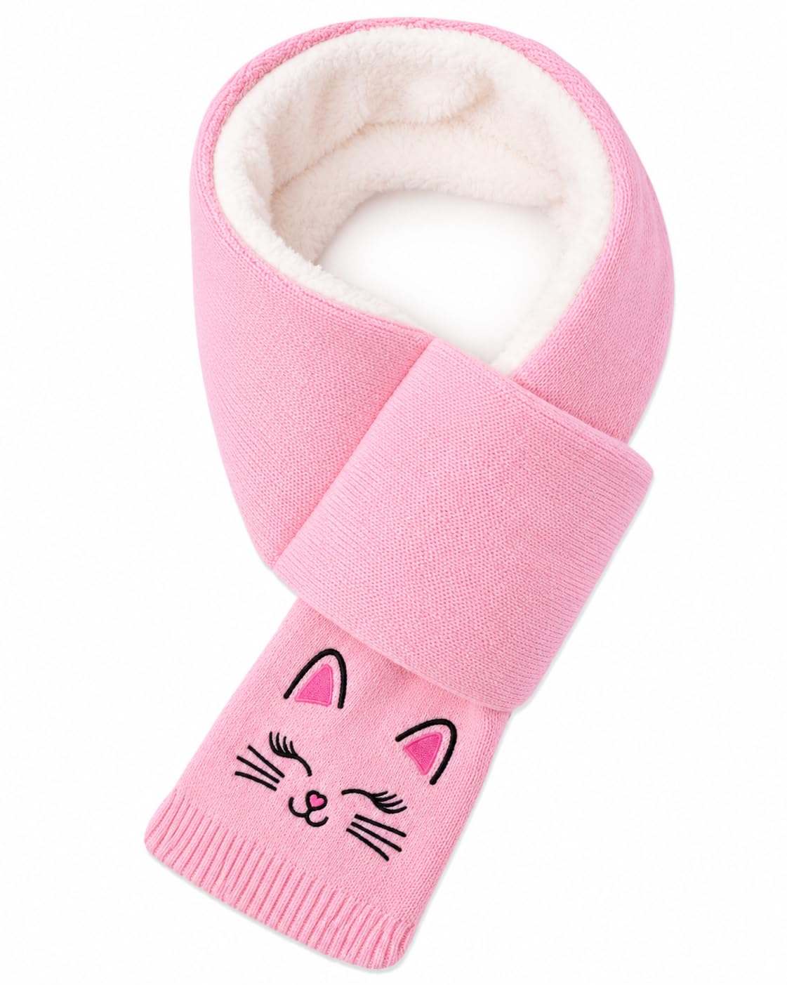 Kids Scarf Warm Fleece Knitted Neck Warmer for Girls Boys