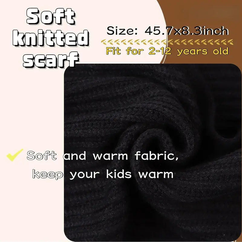 P-HDW05    Kids Scarf Soft Warm Knit Neck Warmer Winter Classic Scarf for Boys Girls