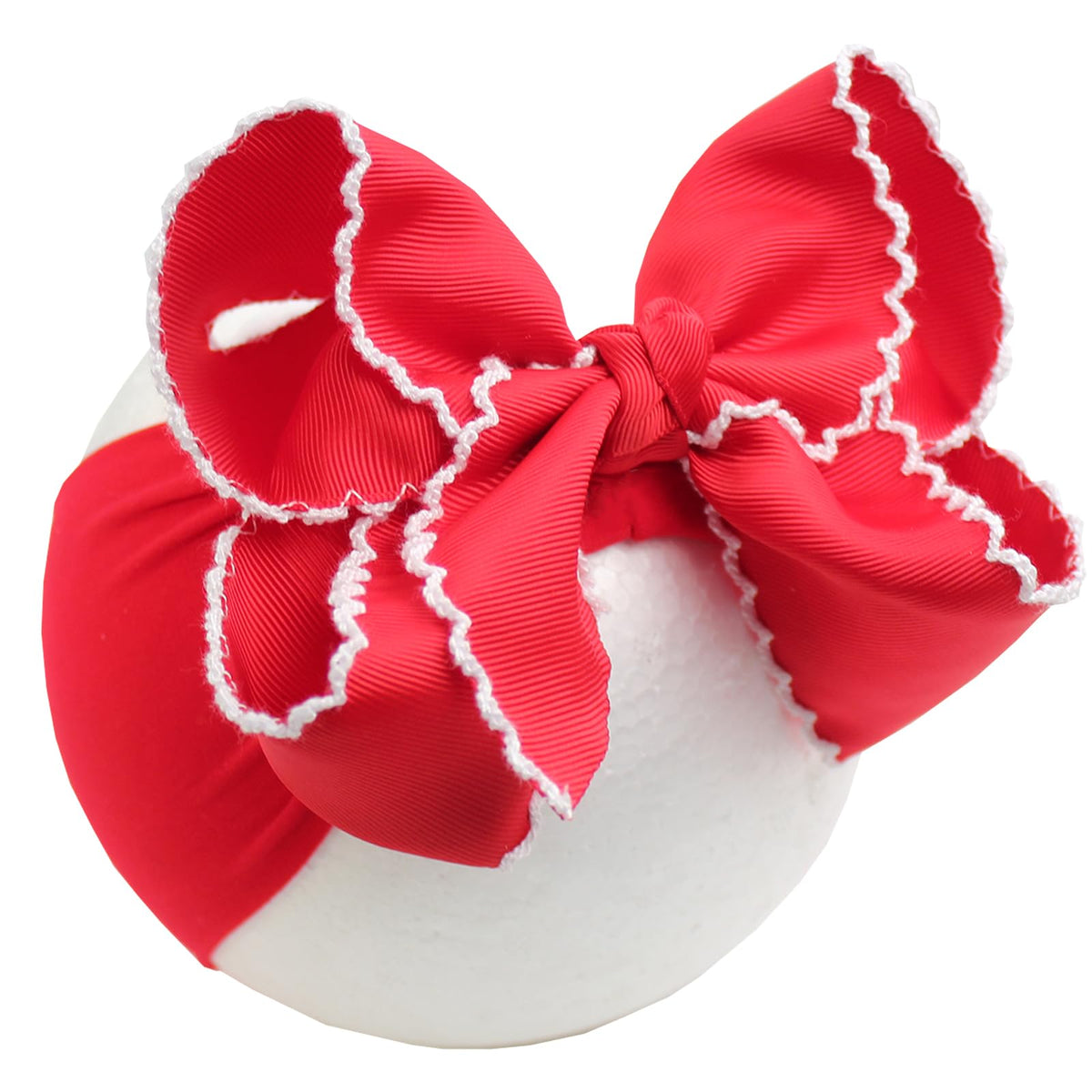 6'' Jumbo Black Baby Girls Bow Headbands, Soft Nylon Headwraps