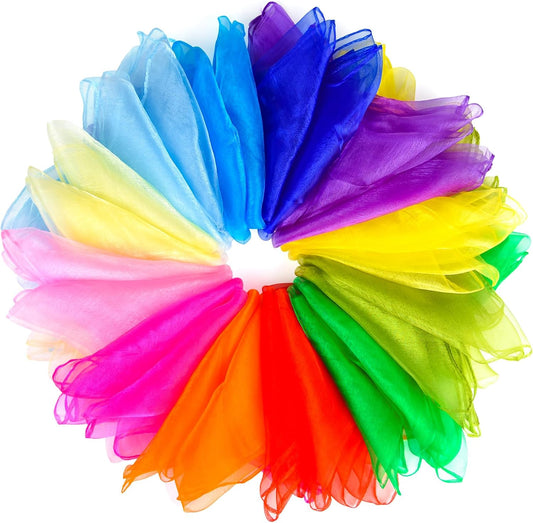 NEBURORA Juggling Scarves Square Colorful Play Scarve for Dance Magic Tricks Performance Props Scarf Accessories