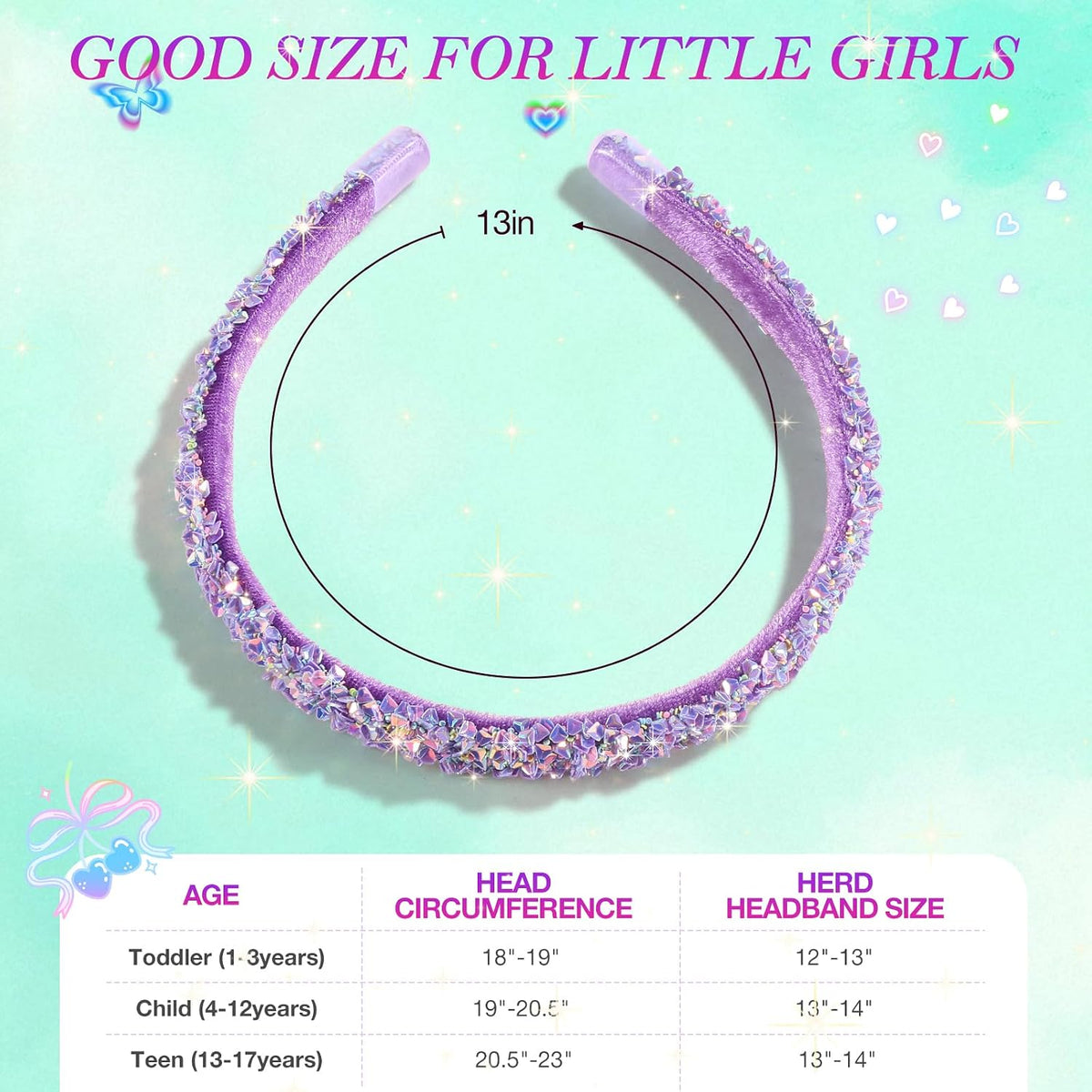 WSYUB Headbands for Girls, Sequin Thin Headband Set for Kids