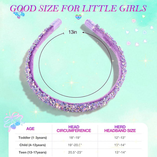 WSYUB Headbands for Girls, Sequin Thin Headband Set for Kids