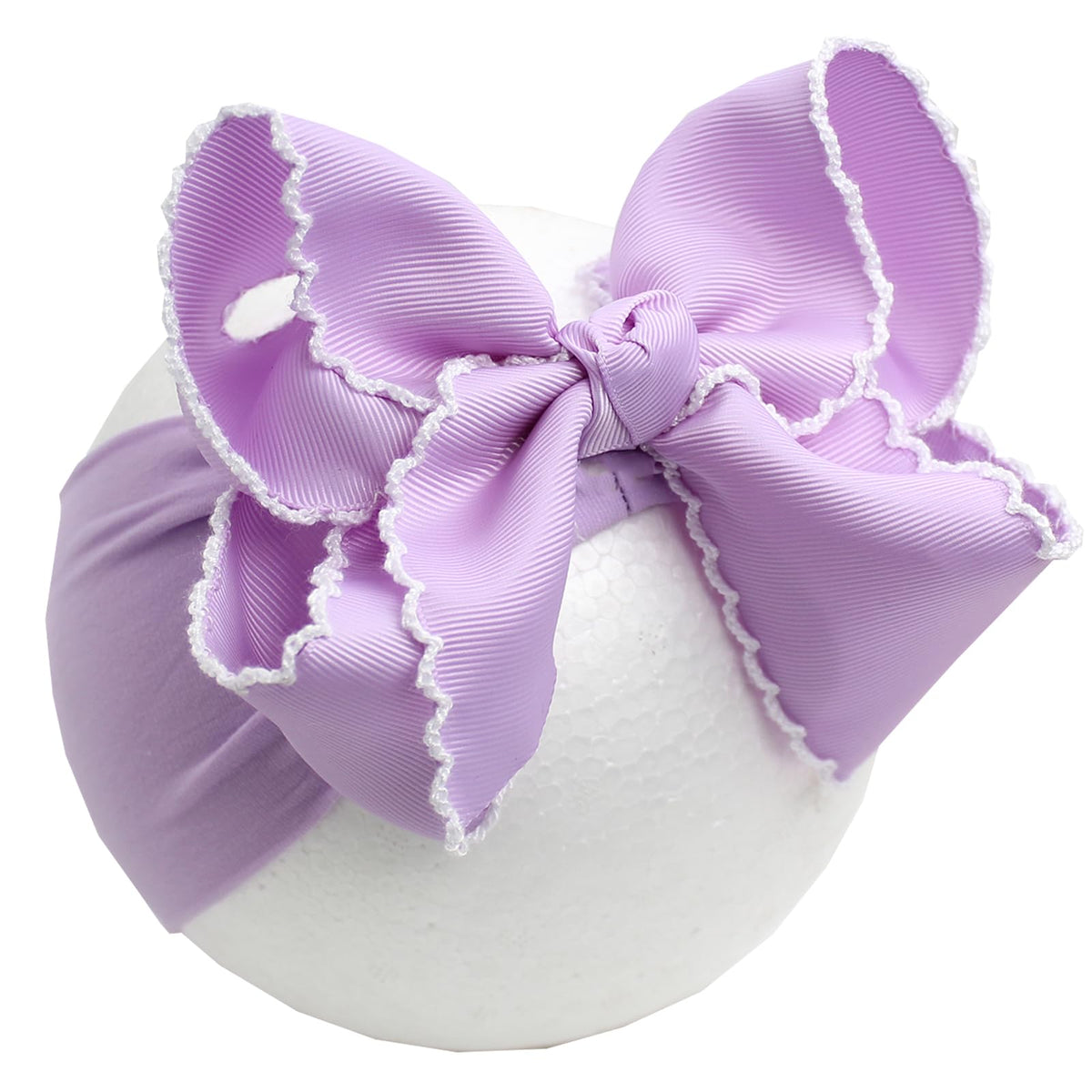 6'' Jumbo Black Baby Girls Bow Headbands, Soft Nylon Headwraps