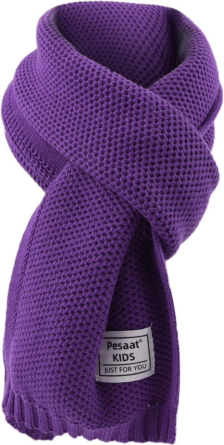 PESAAT Kids Winter Infinity Scarf Knit Cotton Toddler Boy Girls Scarves