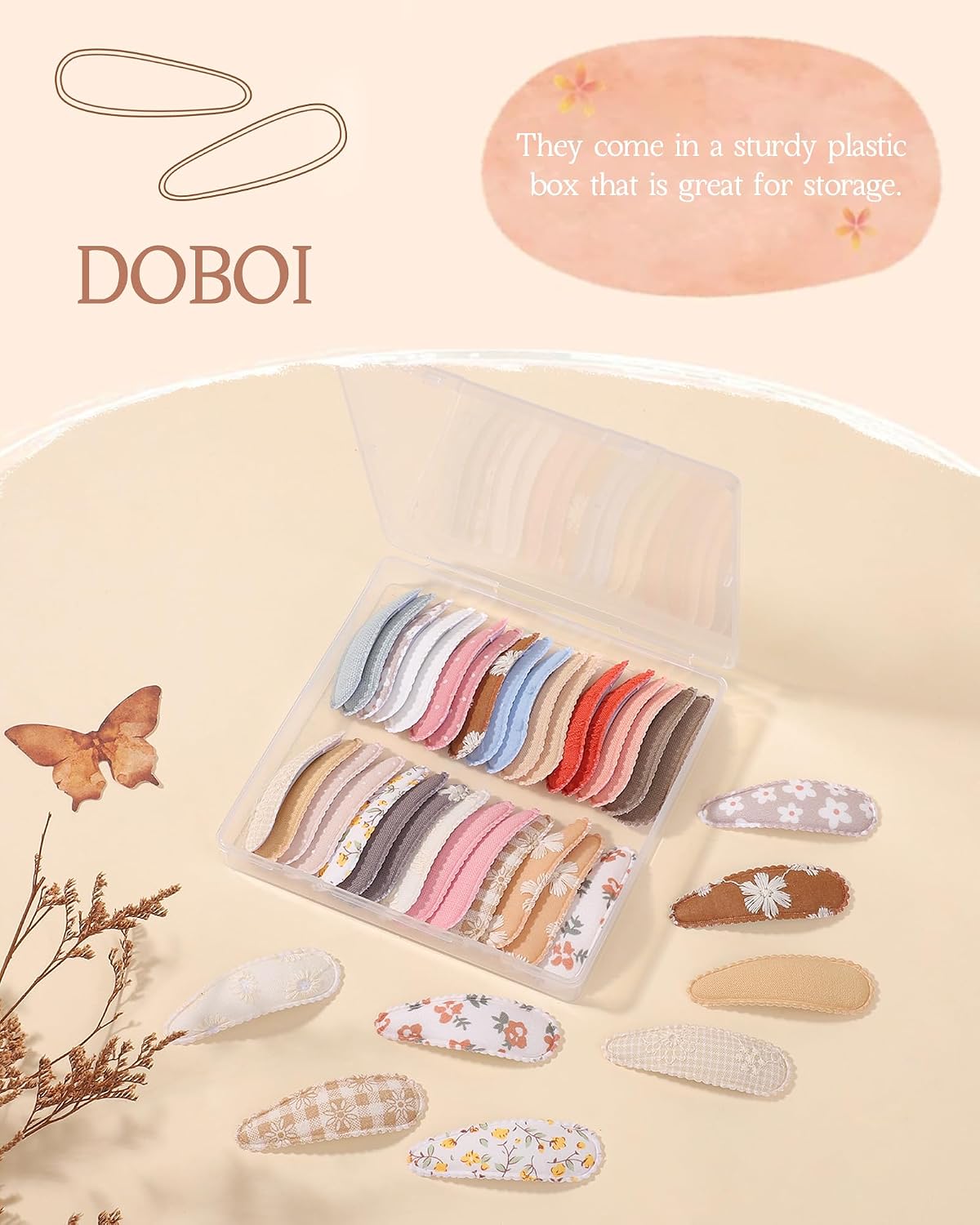 doboi Toddler Hair Clips for Girls Baby Barrettes-40PCS Pastel Floral