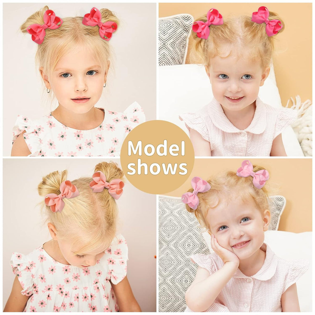 YHXX YLEN 40PCS 3Inch Hair Bows for Girls Grosgrain Ribbon Toddler Hair Bow