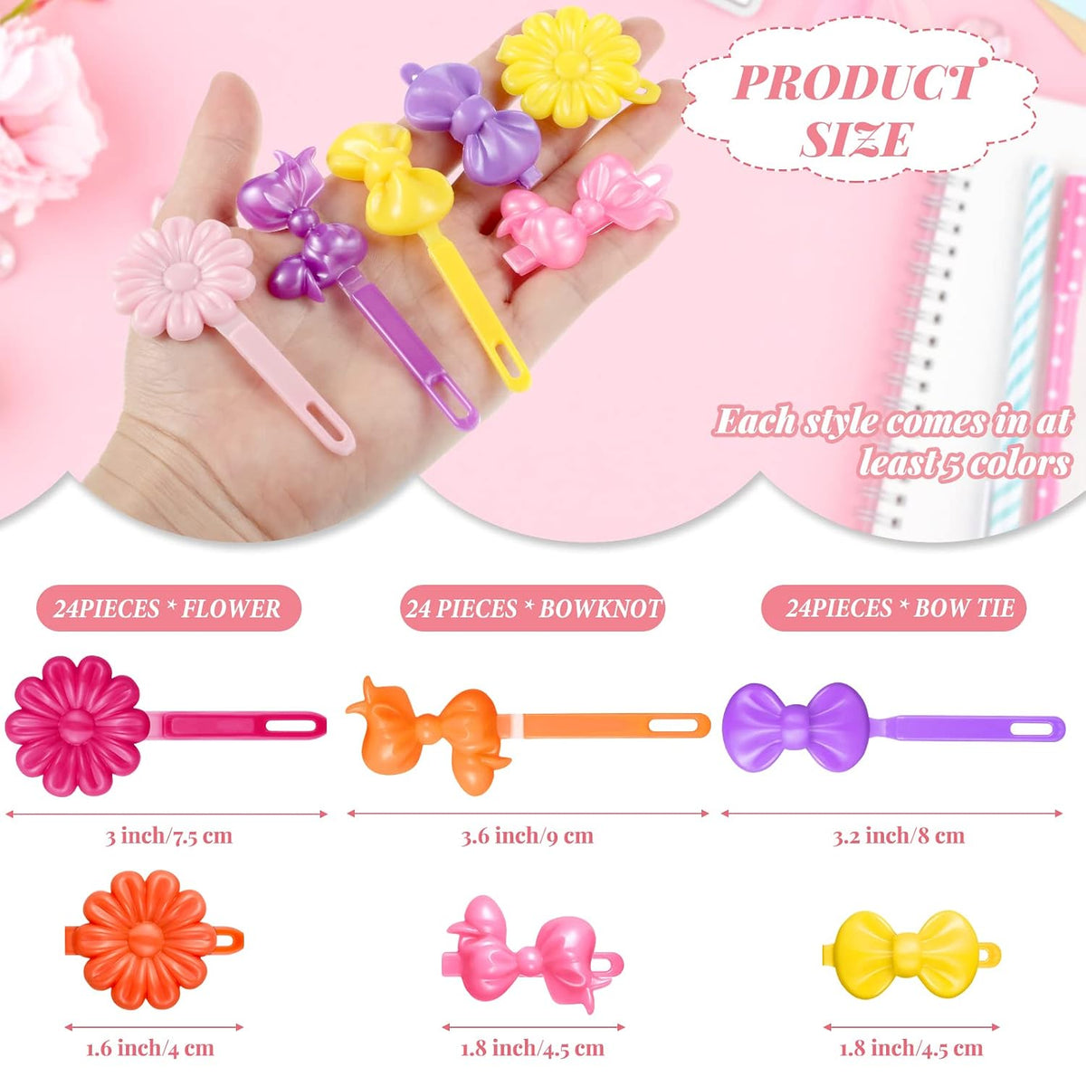 Janinka 72 Pcs Hinge Barrettes for Toddler Girls,Classic,Multicolor