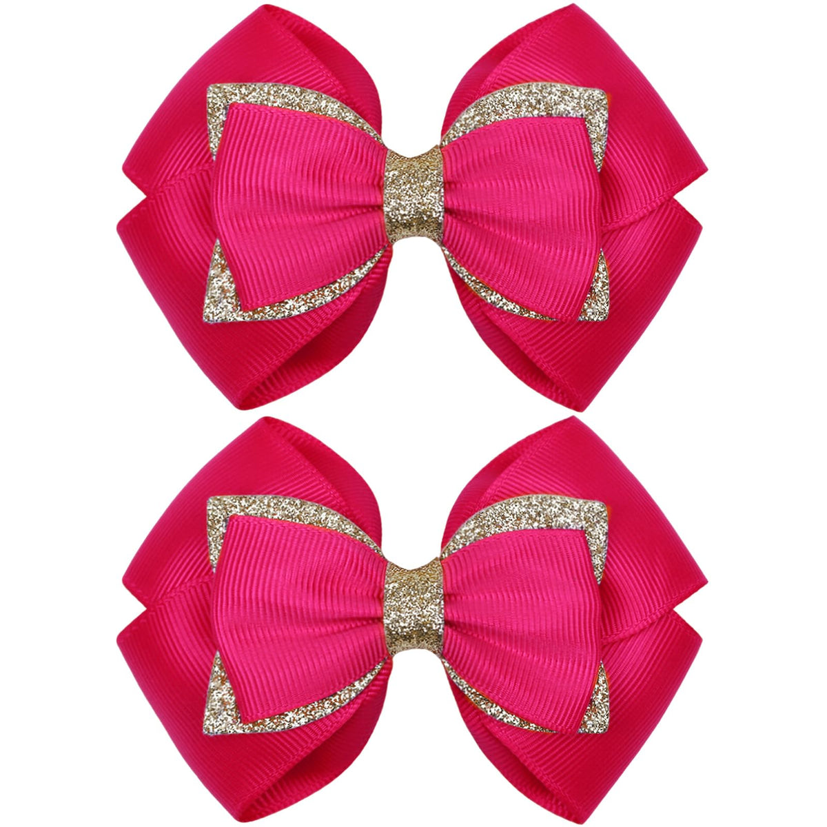 KISZU 4 Inch Hair Bows Clips Large Sparkle Ribbon Girls Alligator Barrettes Glitter Hair Accessories for Toddler Kids Children Teens Women