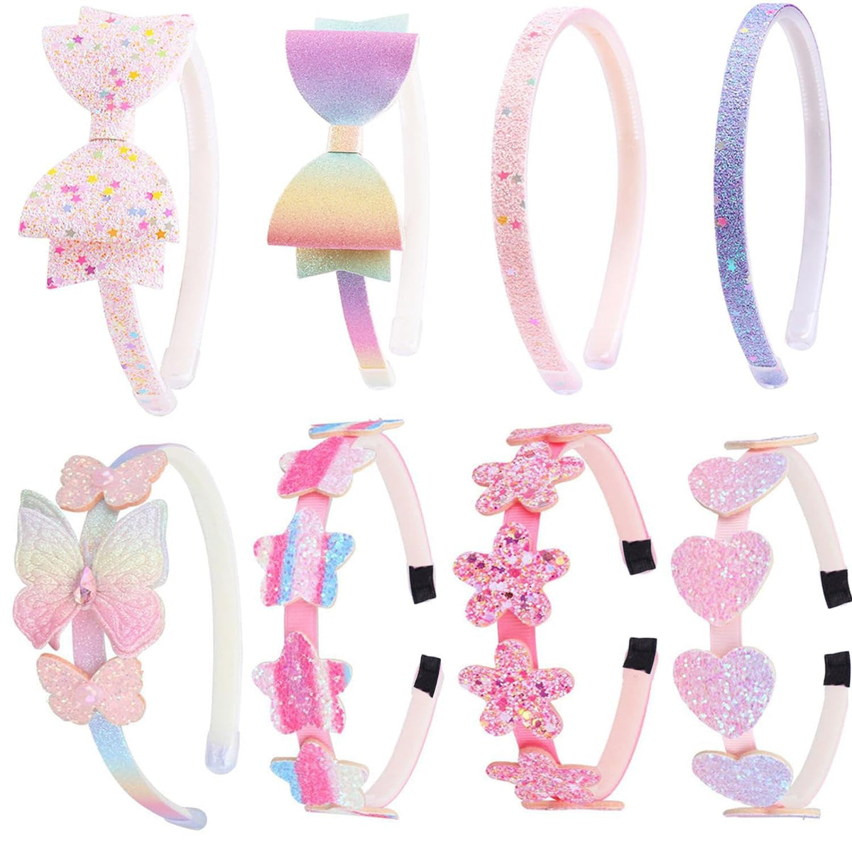8PCS Headband for Girls,Cute Sparkly Girls Headband Glitter Hair Bands