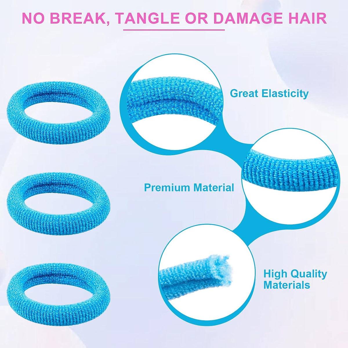TVINLIK 350 PCS Multicolor Cotton Hair Ties，Soft Seamless Hair Bands