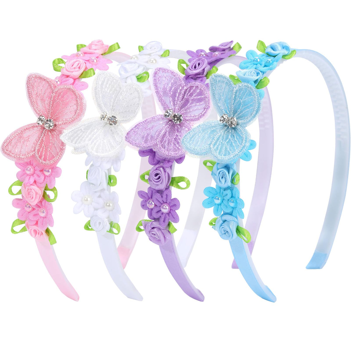 OAOLEER 4PCS Headband for Girls,Butterfly Headbands for Girls Toddlers Kids