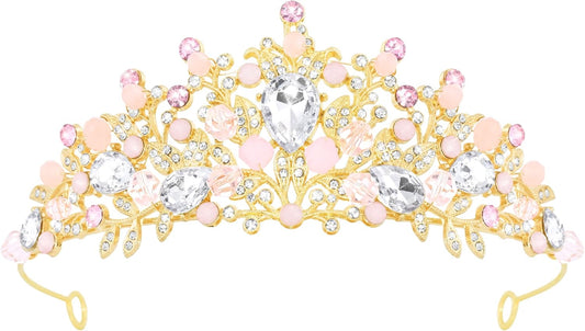 TAROSE Crystal Tiaras for Women Princess Birthday Crowns for Girls