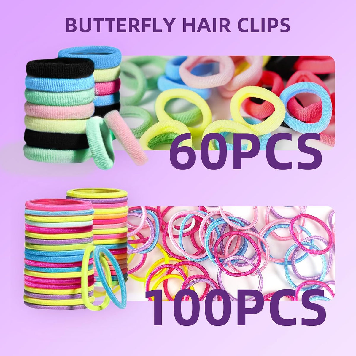 Hair Accessories Set for Girls Toddlers - Colorful Small Bands for Hair