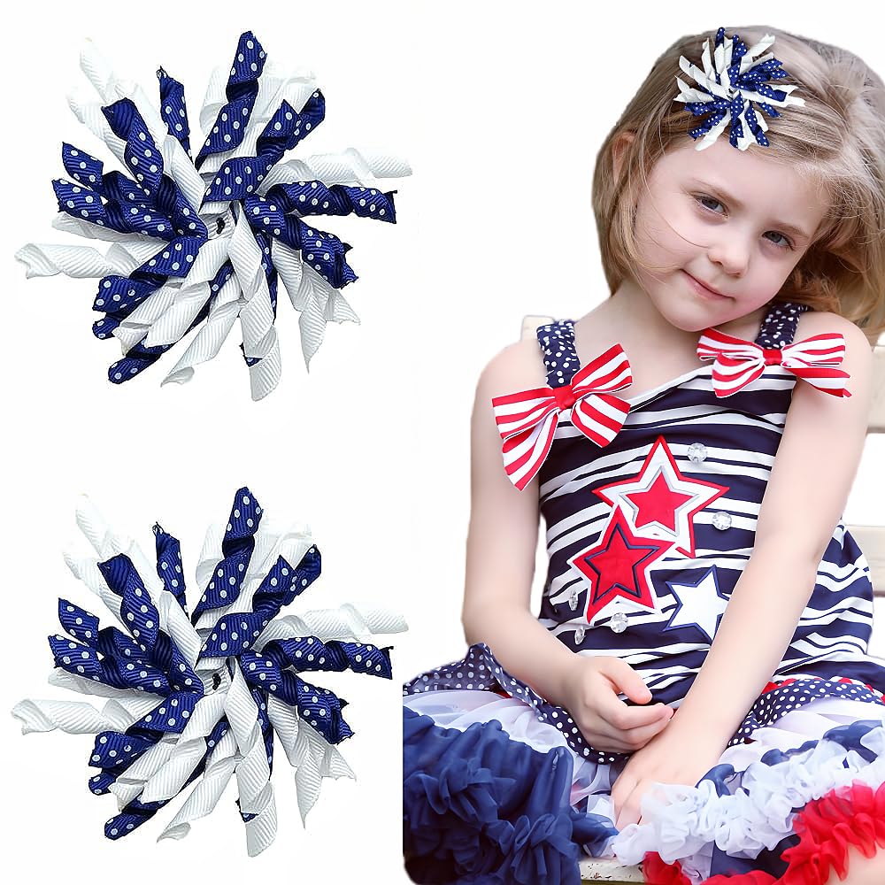 2pcs Red Toddler Korker Bow Hair Clip Pigtail Bow Hair Accessories for Girl