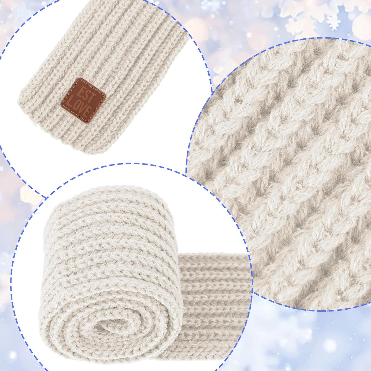 Abeillo Warm Kids Winter Knit Scarves Soft Knitted Neck Warmer Scarf Warm Scarves Wrap for Boys Girls