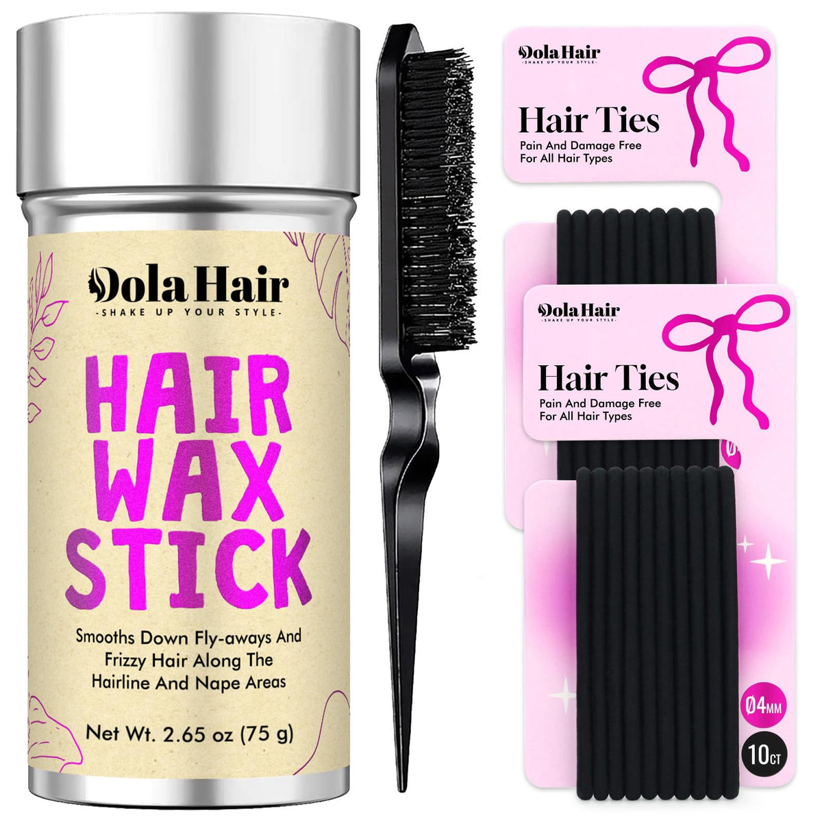 Hair Wax Stick -Hair Styling Products for Kids, Women Slick Back Hair Brush