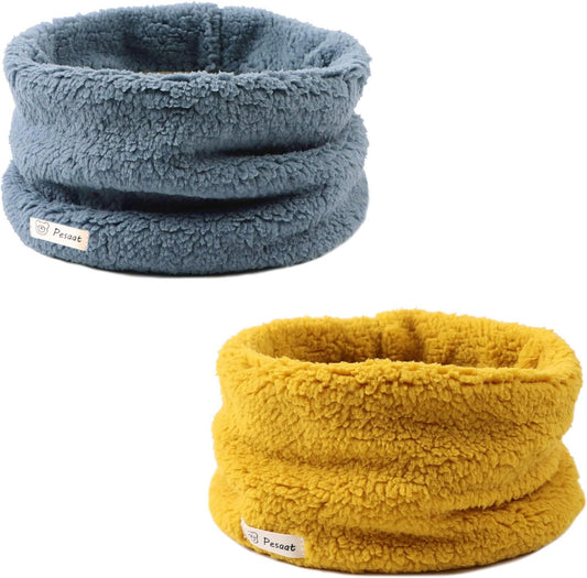 Zsedrut Fleece Warm Kids Scarf Thick Velvet Boys Girls Round Scarves Winter