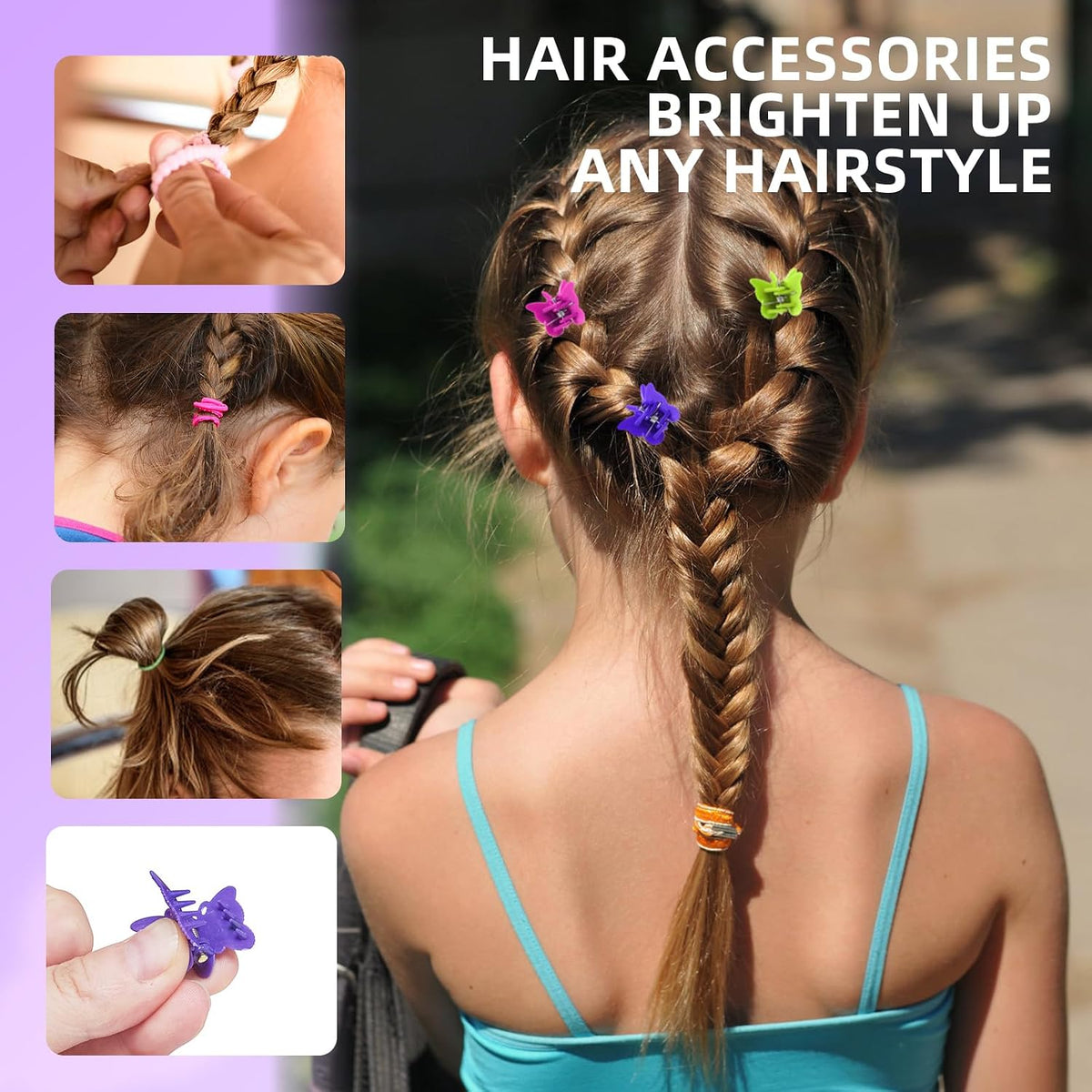 Hair Accessories Set for Girls Toddlers - Colorful Small Bands for Hair