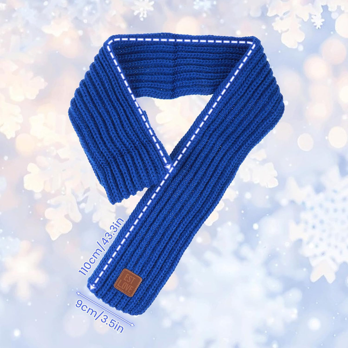 Abeillo Warm Kids Winter Knit Scarves Soft Knitted Neck Warmer Scarf Warm Scarves Wrap for Boys Girls