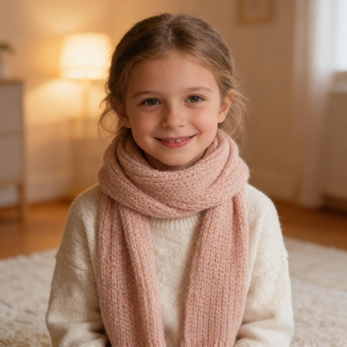 INOGIH Kids Winter Soft Warmer Knit Scarf Fashion Solid Color Toddler Baby Scarves Neck Warmer for Boys Girls