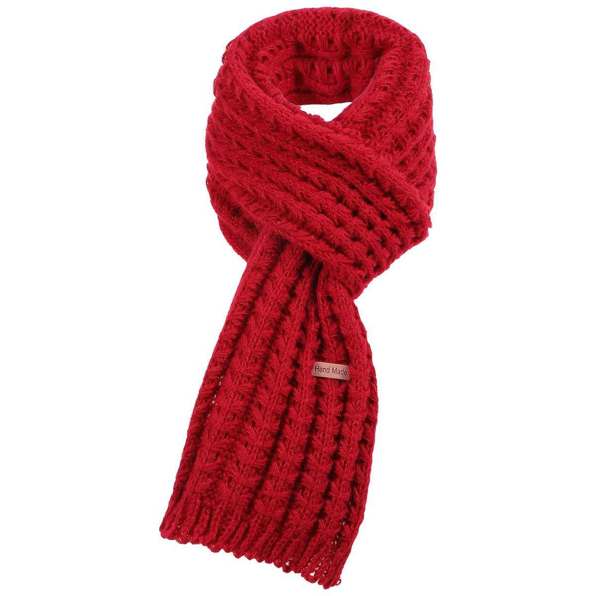 Grevosea Kids Knitted Scarf, Winter Fashion Solid Color Toddler Baby Warm Neck Wrap for Girls Boys 150 * 20cm/59.1 * 7.87inch