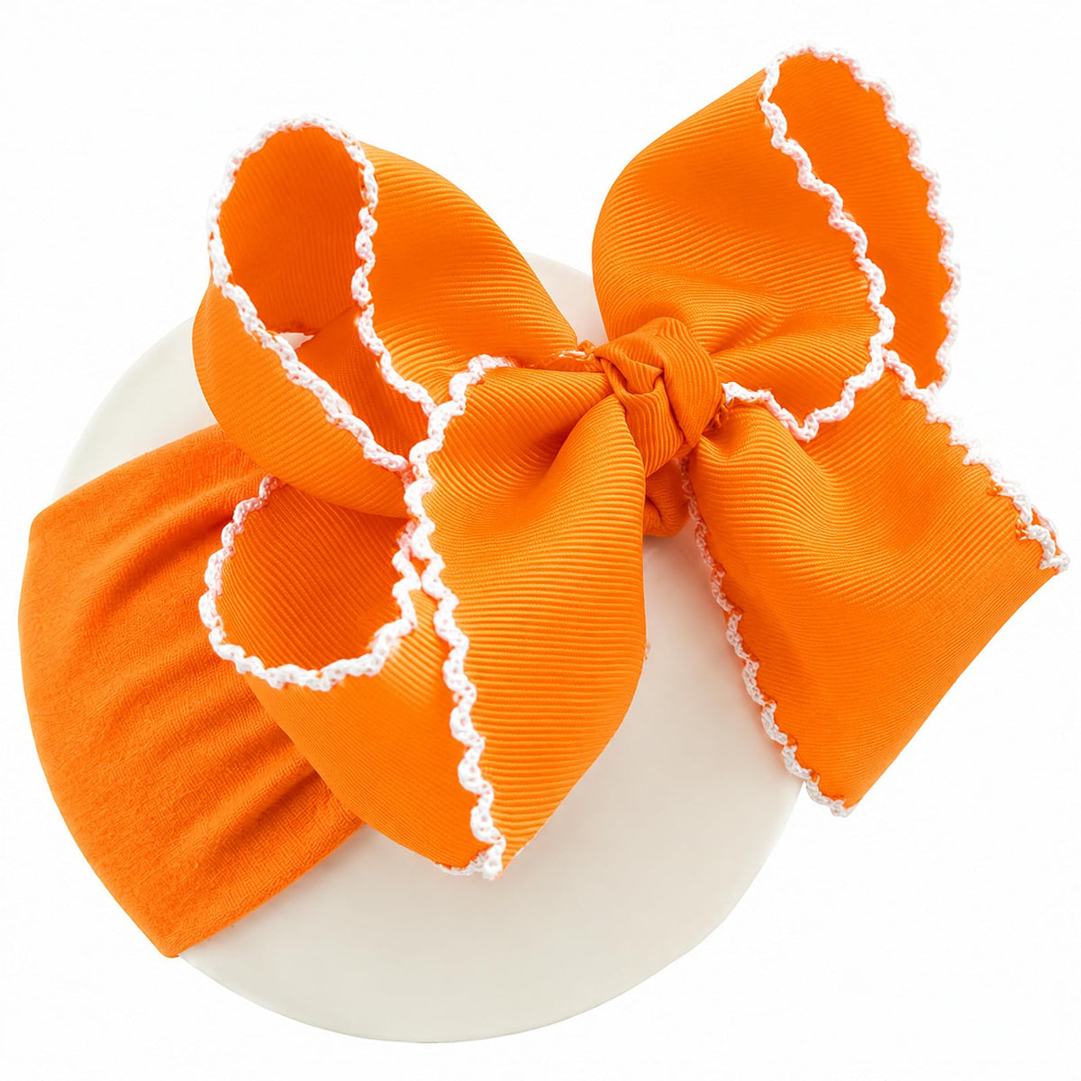 6'' Jumbo Black Baby Girls Bow Headbands, Soft Nylon Headwraps