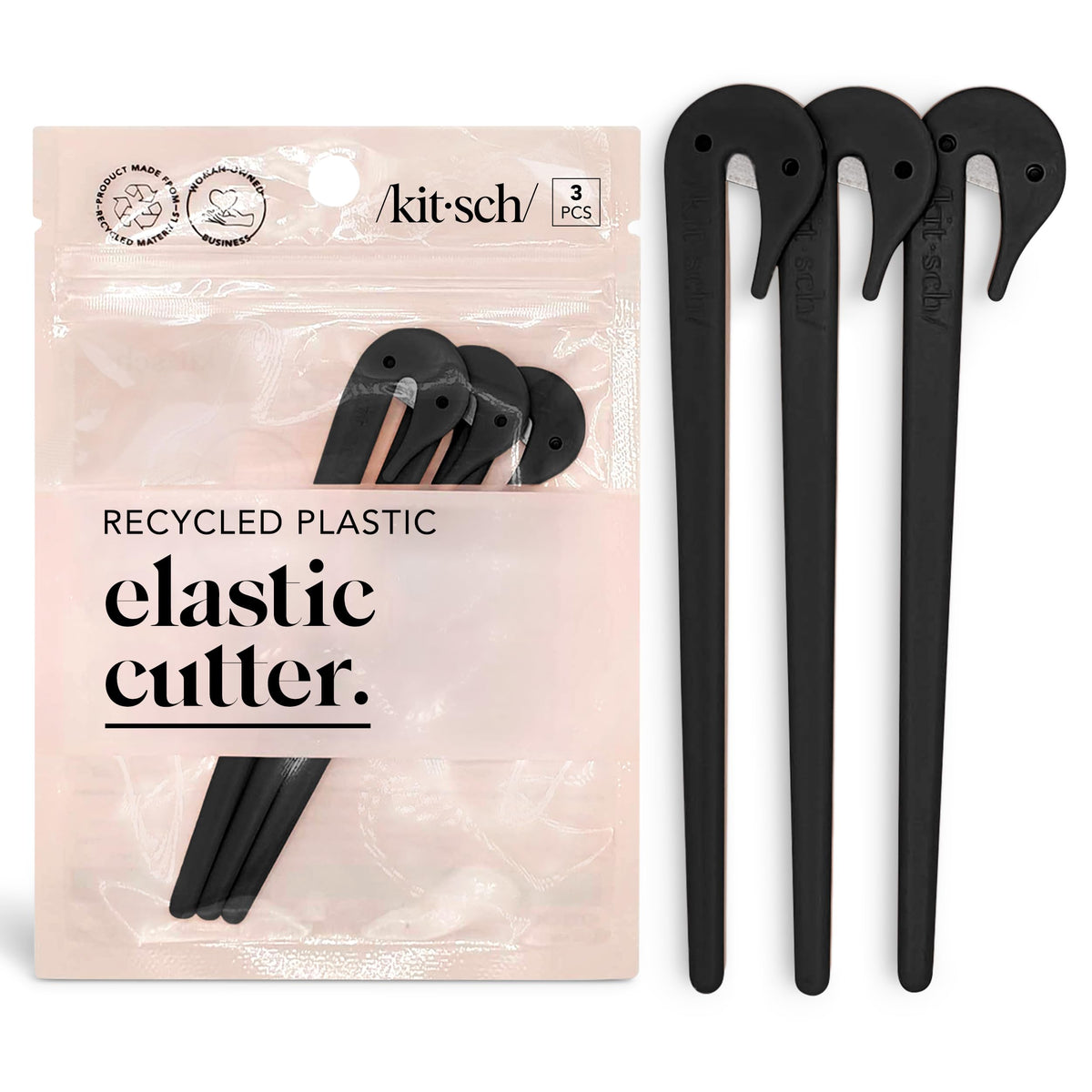 Kitsch Elastic Hair Tie Cutter Tool - Multicolor, 3pc Set