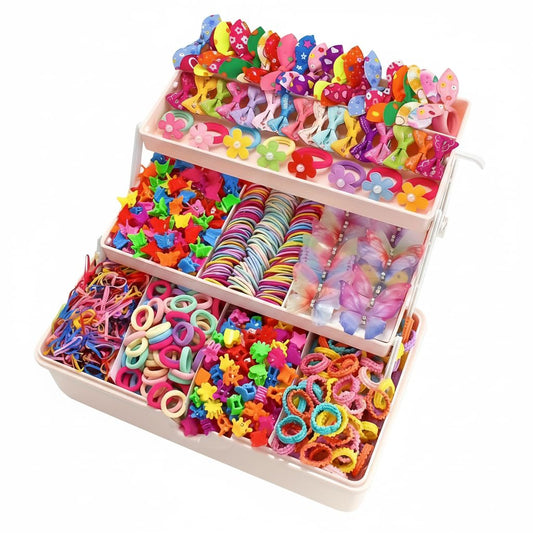 555PCS Small Hair Accessories Hairpin Hairband for Toddler Girls, Sweet Plastic Resin Handmade Headwear for Daily Wear