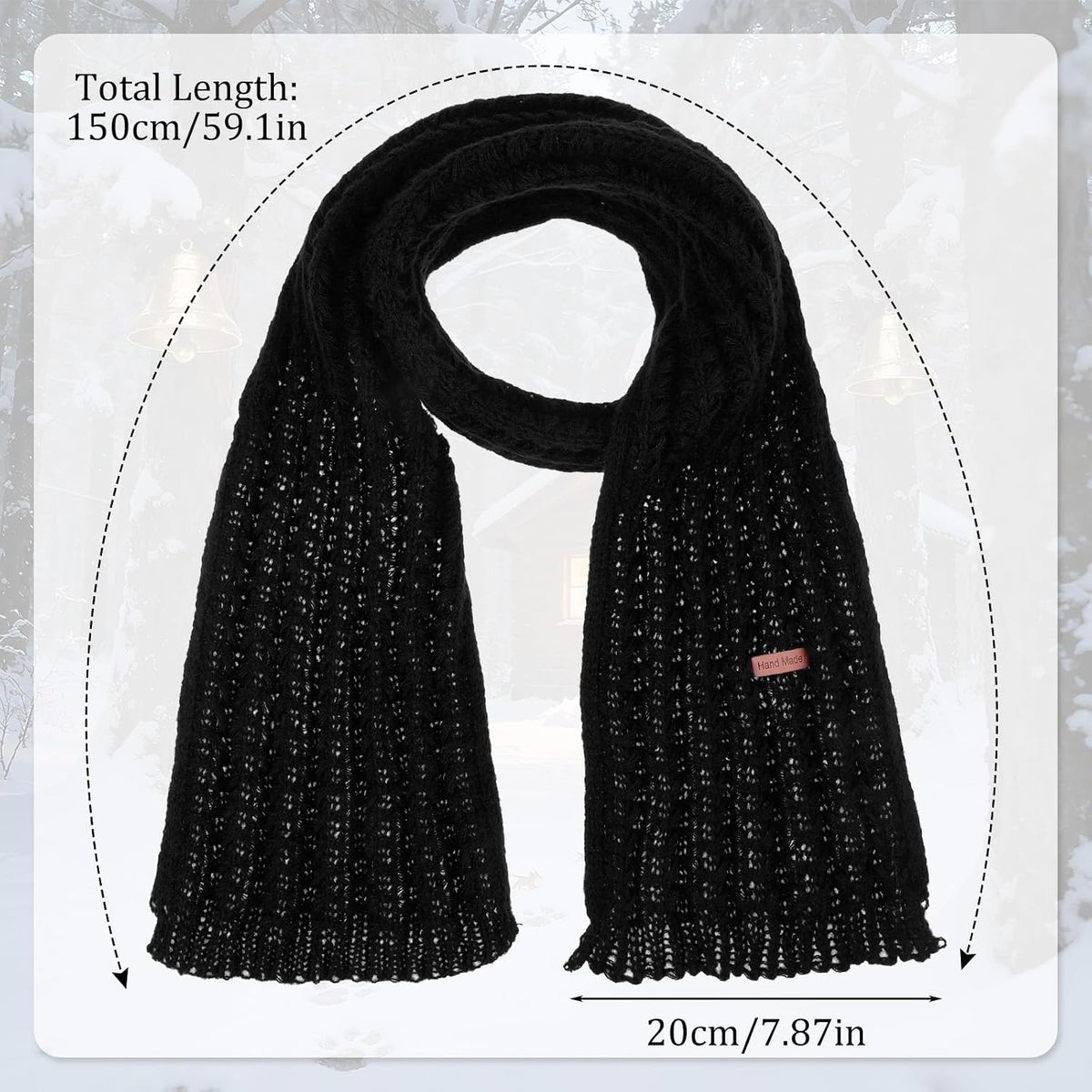Grevosea Kids Knitted Scarf, Winter Fashion Solid Color Toddler Baby Warm Neck Wrap for Girls Boys 150 * 20cm/59.1 * 7.87inch