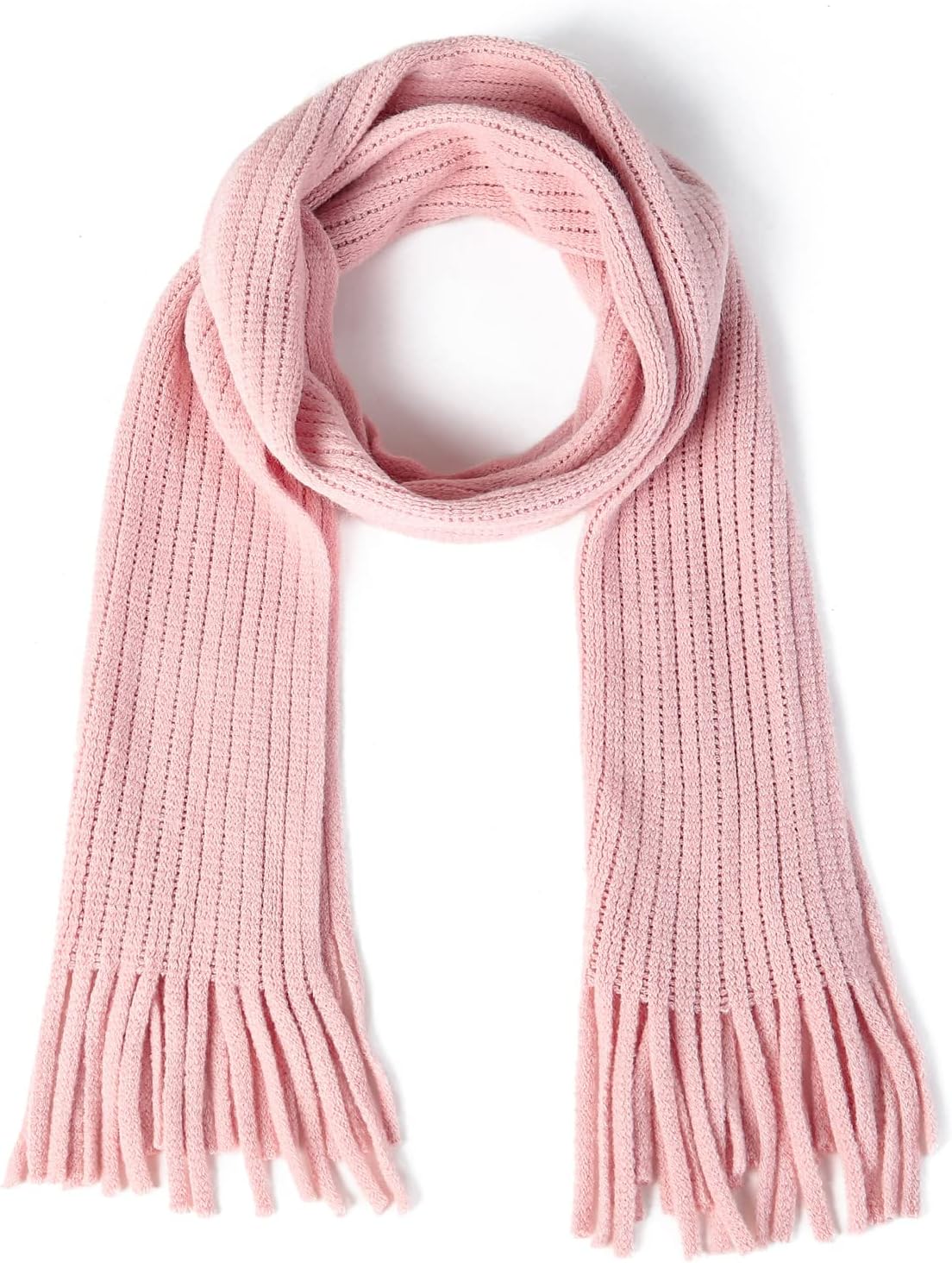 BEARUN Kids Knit Scarf Winter Fashion Solid Color Toddler Baby Scarves Neck Warmer Tassel Scarf for Boys Girls
