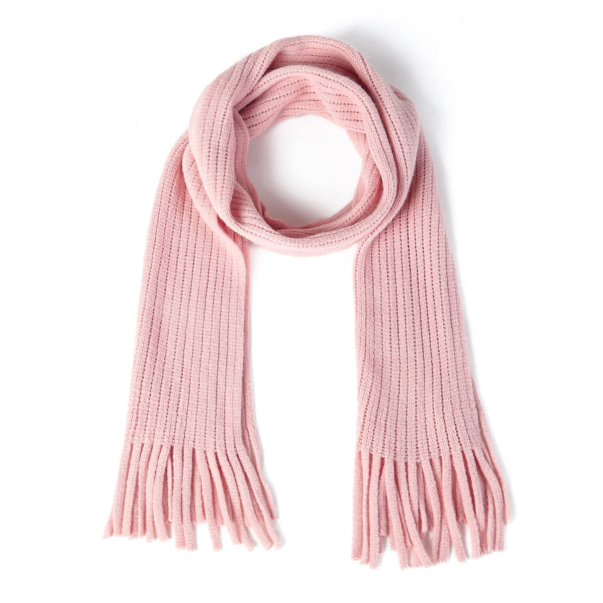 BEARUN Kids Knit Scarf Winter Fashion Solid Color Toddler Baby Scarves Neck Warmer Tassel Scarf for Boys Girls