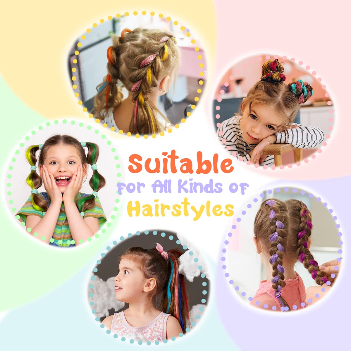 Dreamlover Colorful Crazy Hair Day Accessories for Girls, 24 Pieces