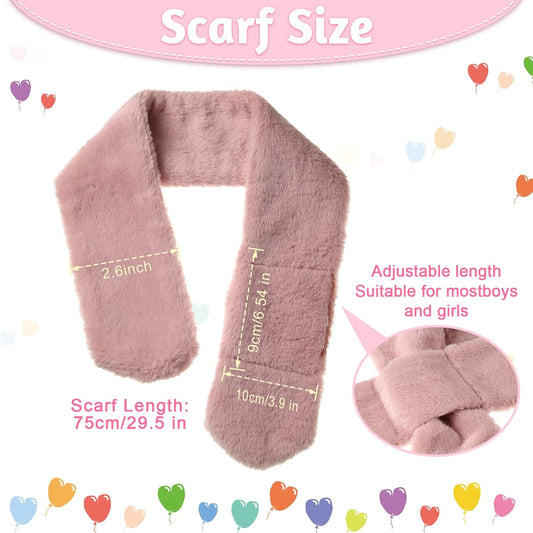 SATINIOR 3 Pieces Kids Winter Scarf Fleece Collar 3Color
