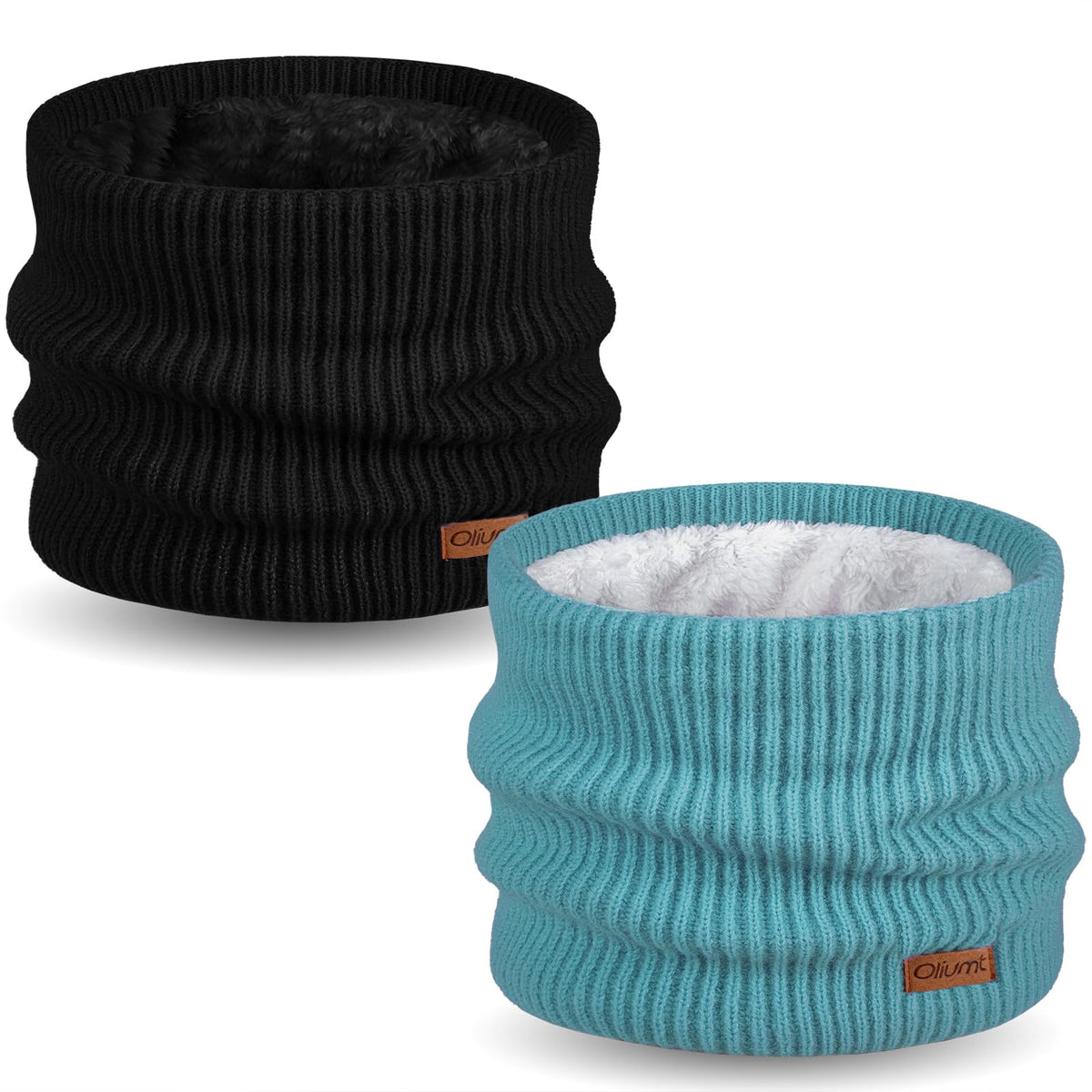 Kids Neck Warmer Winter Neck Gaiters Knitted Infinity Scarf for Boys Girls Fleece Lined Ski Mask for Cold Weather