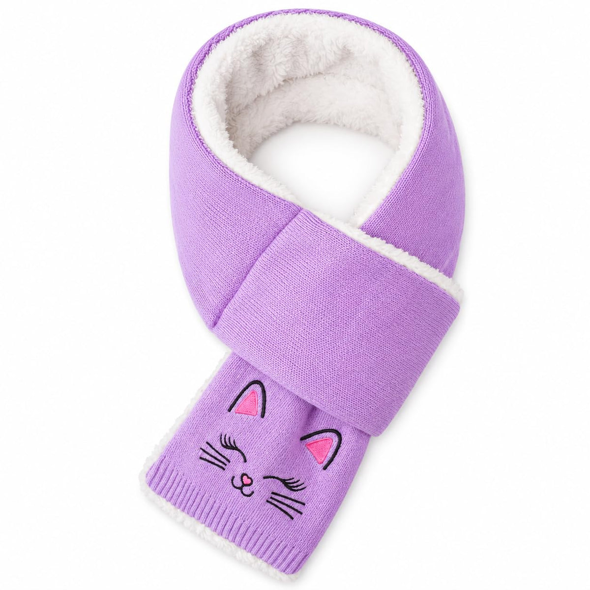 Kids Scarf Warm Fleece Knitted Neck Warmer for Girls Boys