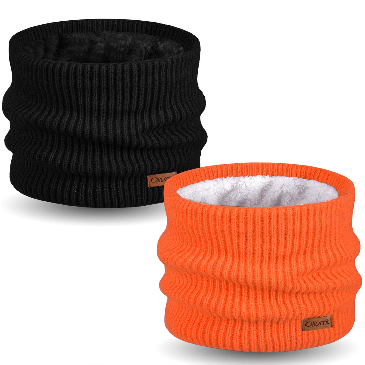 Kids Neck Warmer Winter Neck Gaiters Knitted Infinity Scarf for Boys Girls Fleece Lined Ski Mask for Cold Weather
