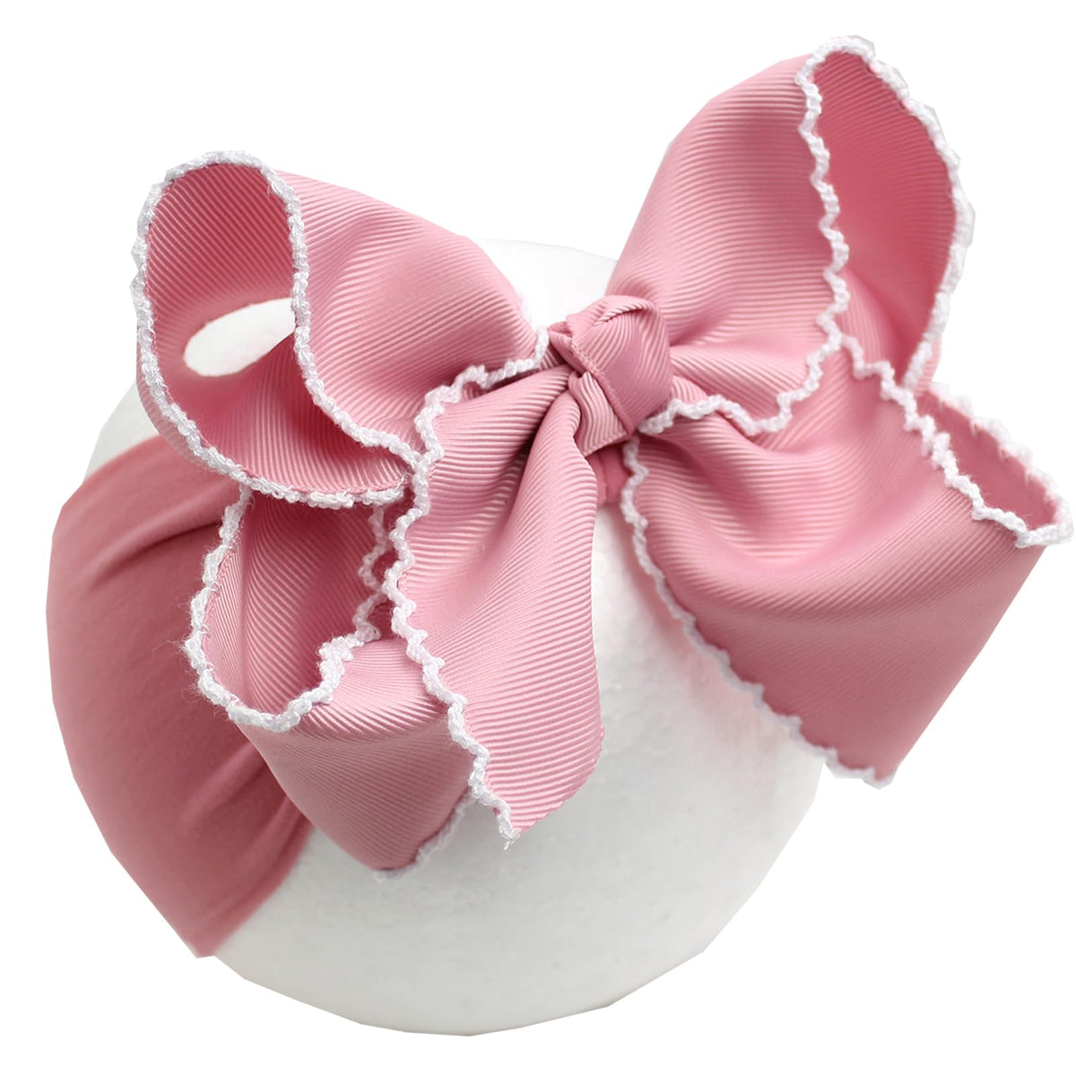 6'' Jumbo Black Baby Girls Bow Headbands, Soft Nylon Headwraps