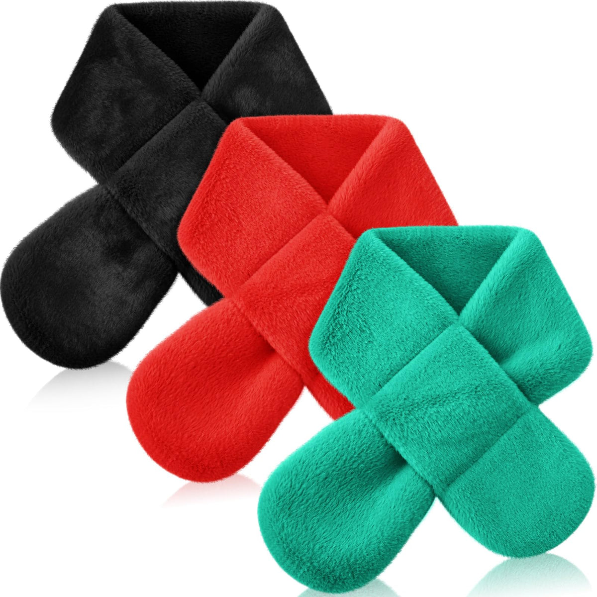 SATINIOR 3 Pieces Kids Winter Scarf Fleece Collar 3Color