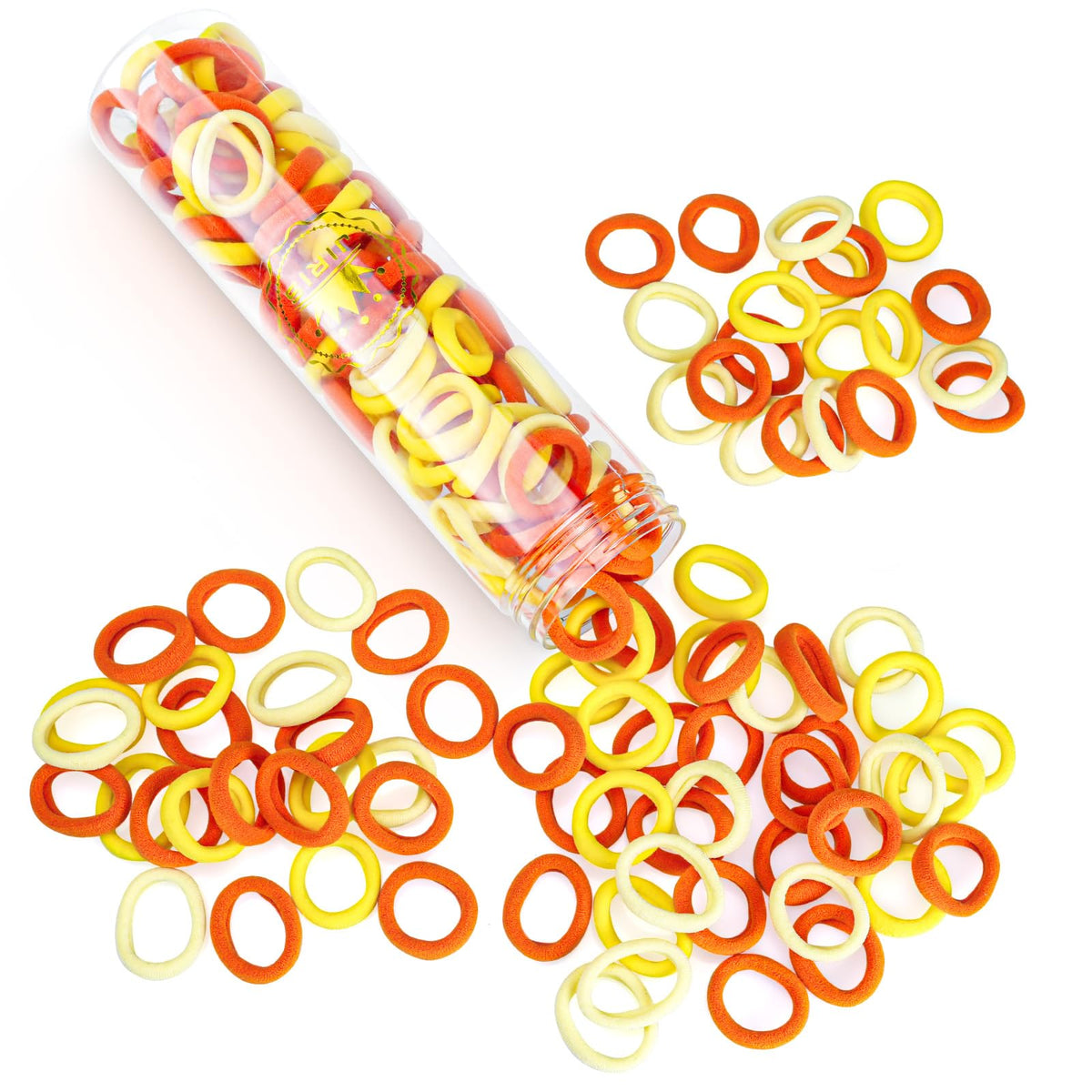 Brown Cotton Hair Ties - 100PCS Seamless Thick Elastic Ponytail Holders, No Crease, No Damage for Women, Kids, and Babies