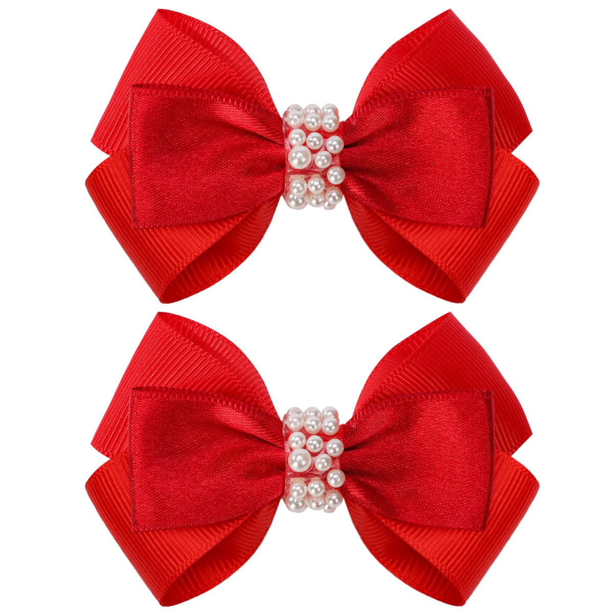 KISZU 3 Inch Hair Bows Clips Grosgrain Ribbon Alligator Clips Hair Accessories for Girls Toddler Kids Children Teens Women - Gold