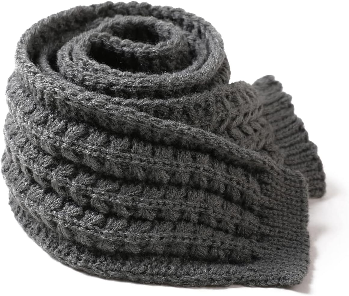 Kids Knitted Scarf Winter Fashion Solid Color Toddler Baby Warm Scarves Wrap Neck Warmer for Girls Boys