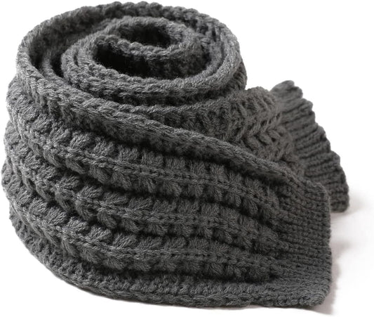 Kids Knitted Scarf Winter Fashion Solid Color Toddler Baby Warm Scarves Wrap Neck Warmer for Girls Boys