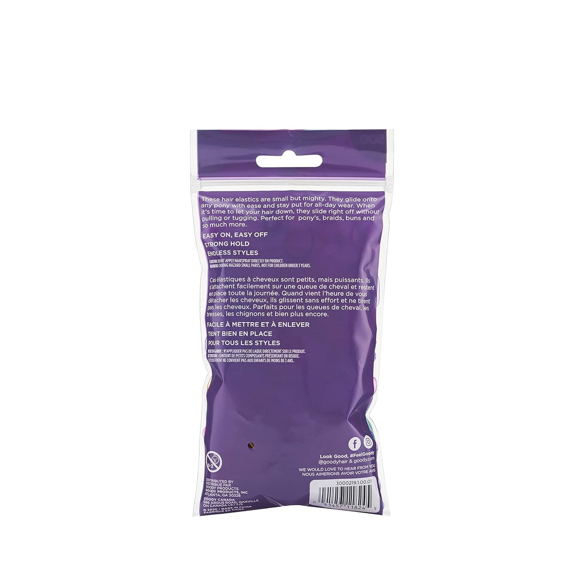 Goody Ouchless Polyband Hair Ties, 500 Ct, Assorted, Latex Elastic Bands