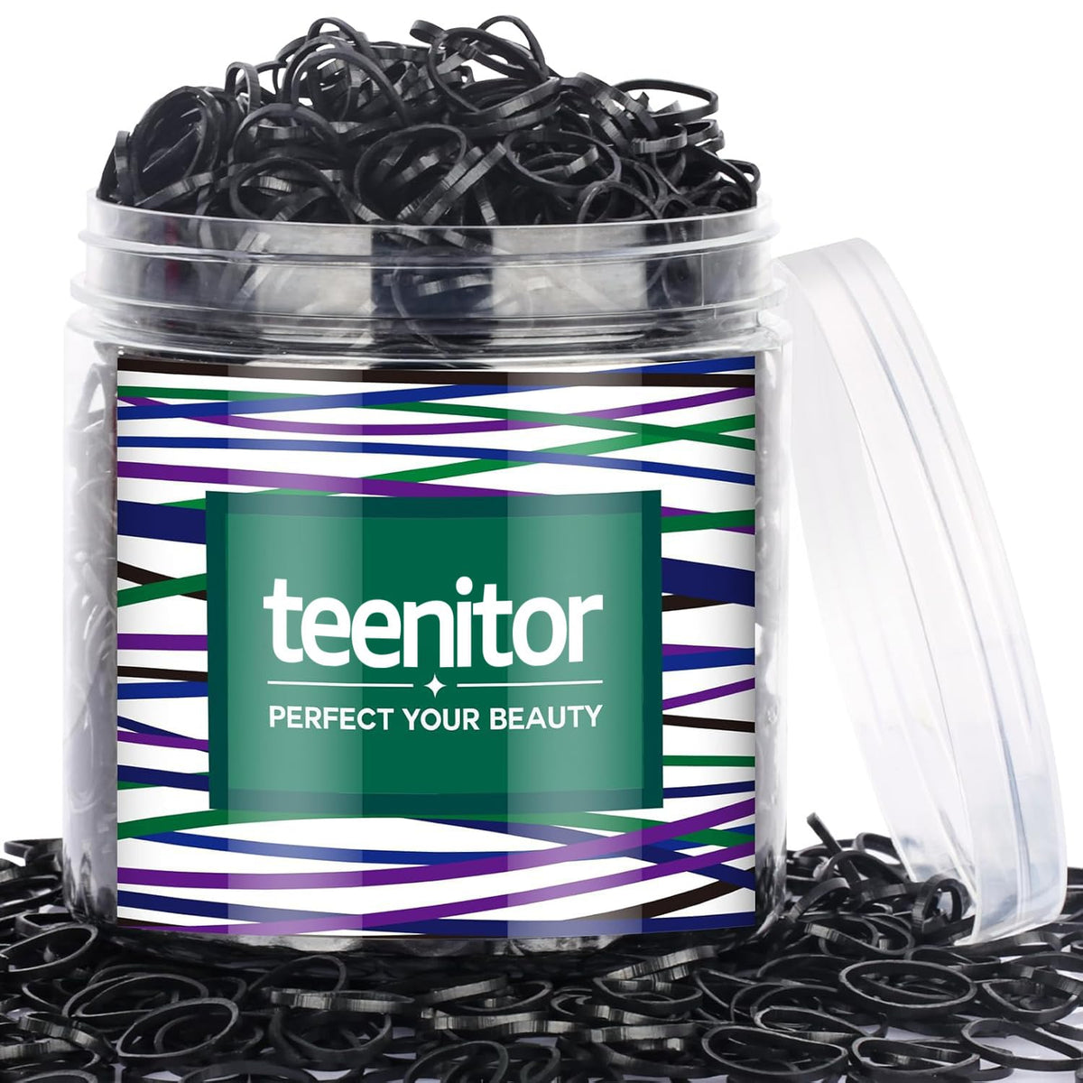 Teenitor 2000Pcs Clear Hair Ties Small Hair Elastics Rubber Hair Bands