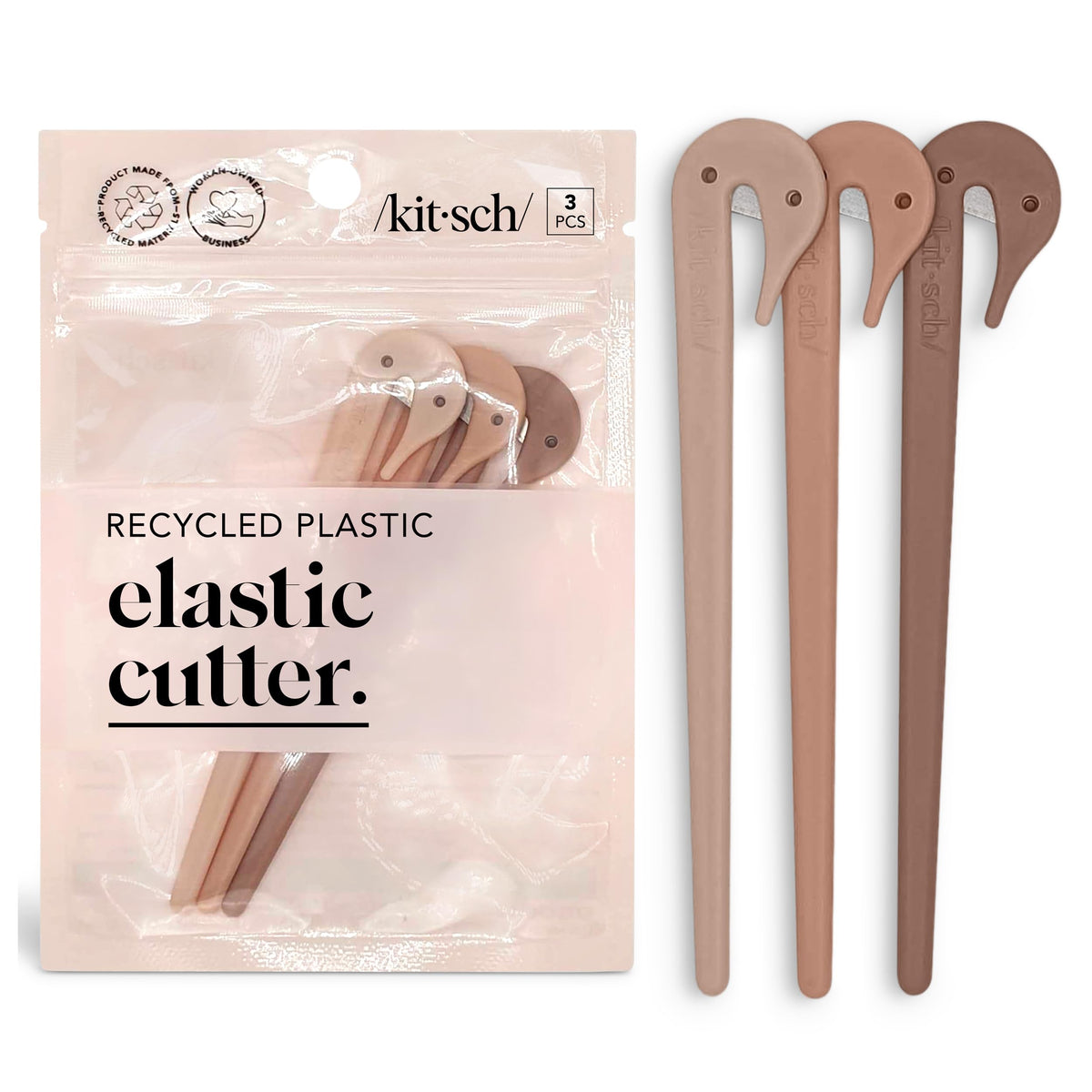 Kitsch Elastic Hair Tie Cutter Tool - Multicolor, 3pc Set