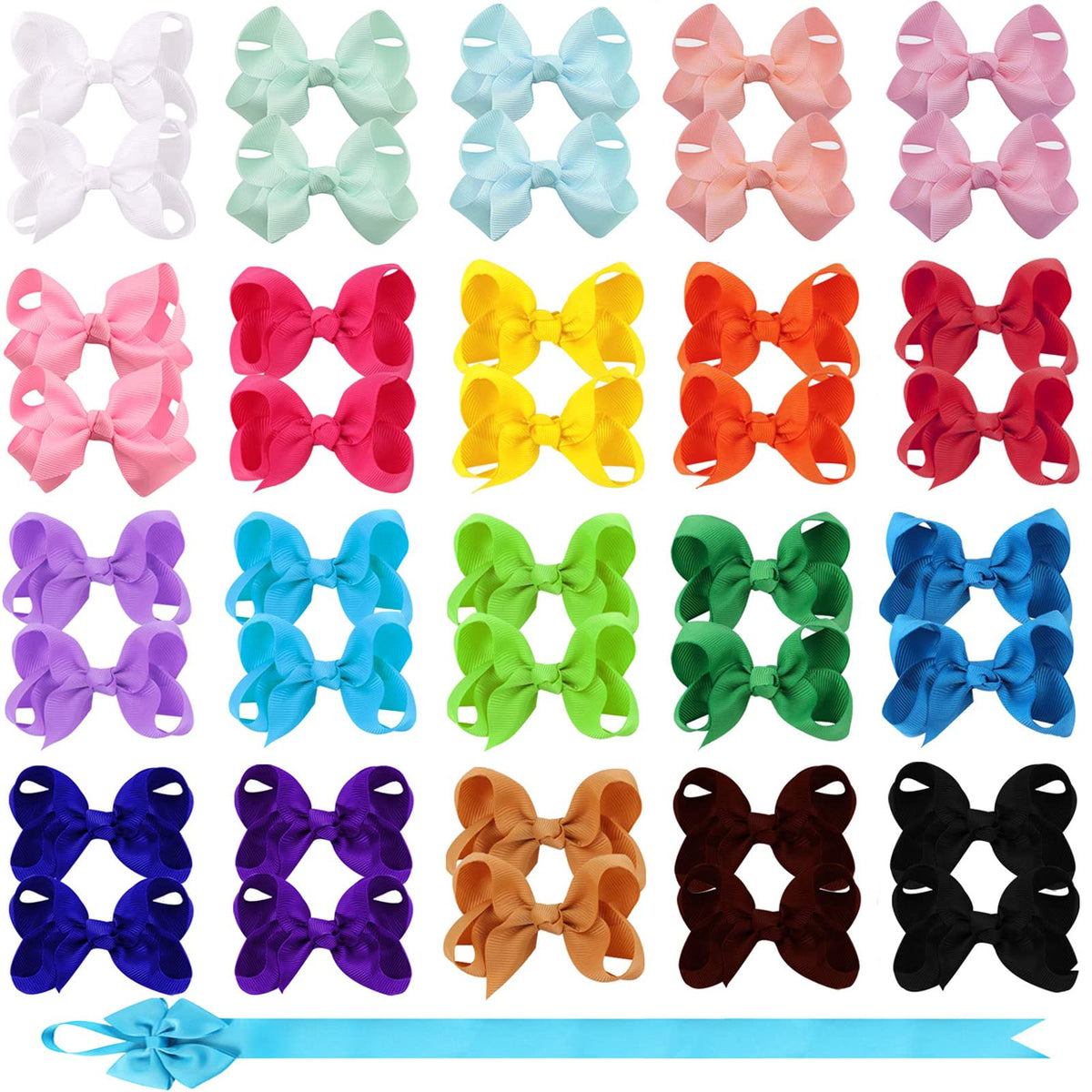 Oaoleer 40Pcs 4.5" Hair Bows Clips for Girls Tolddler Hair Accessories