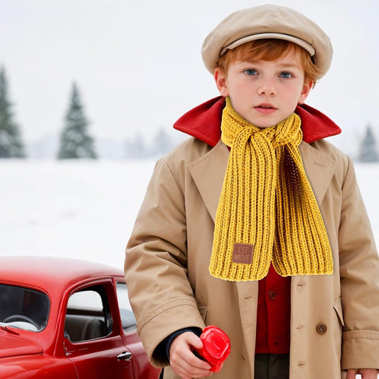 Abeillo Warm Kids Winter Knit Scarves Soft Knitted Neck Warmer Scarf Warm Scarves Wrap for Boys Girls